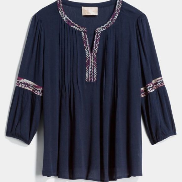 SKIES ARE BLUE Elettra Embroidered Top Size large NWT - Picture 1 of 5